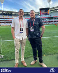 Damian Murray enjoying the Toyota Corporate Box experience